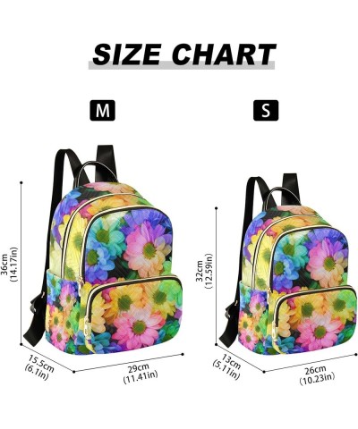 Colorful Flowers Floral Backpack for Women Shoulder Bag Lightweight Mini Backpack Casual Daypack Back Pack for Travel Work Mi...