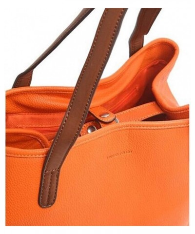 Women Fashion Handbags Tote Bag Shoulder Bag Top Handle Satchel PU Leather Hobo Bag Orange $23.83 Totes