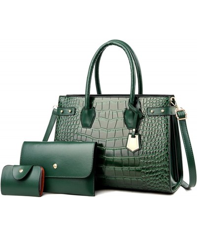 Women's Purses and Handbags PU Leather Crocodile Pattern Top Handle Satchel Bags Fashion Crossbody Shoulder Bags Green $30.39...