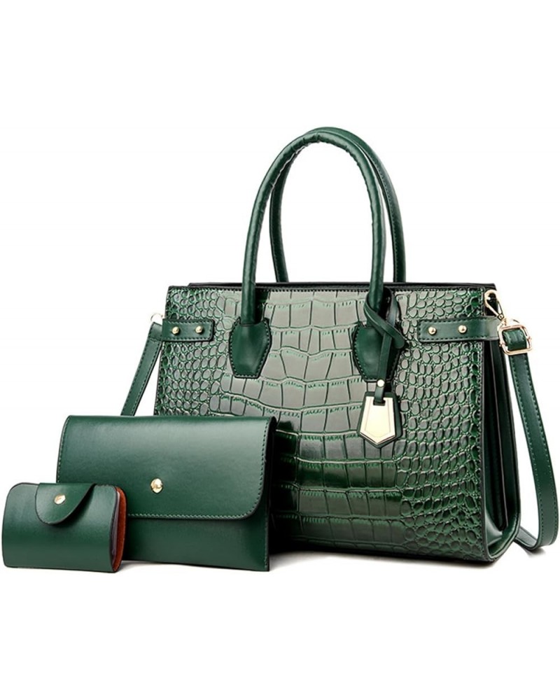 Women's Purses and Handbags PU Leather Crocodile Pattern Top Handle Satchel Bags Fashion Crossbody Shoulder Bags Green $30.39...