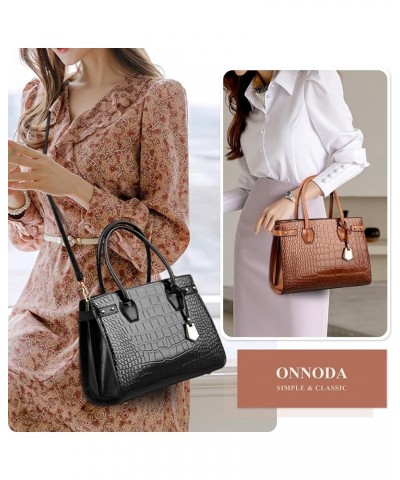 Women's Purses and Handbags PU Leather Crocodile Pattern Top Handle Satchel Bags Fashion Crossbody Shoulder Bags Green $30.39...