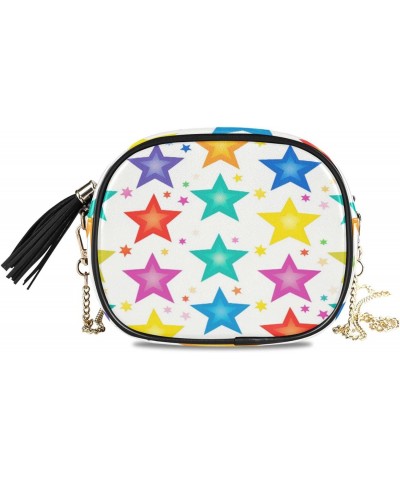 Crossbody Purse Small Crossbody Bags Shoulder Handbags Pink Green Blue Star for Women $13.99 Shoulder Bags