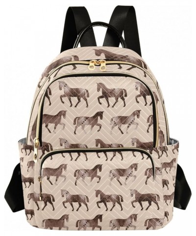 Women Backpack Cute Watercolor Horse Brown Foal Anti-Theft Travel Backpack with Luggage Belt Lightweight Handbag Lady Purse R...