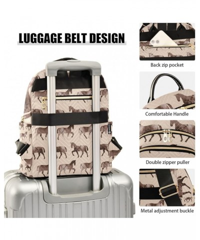 Women Backpack Cute Watercolor Horse Brown Foal Anti-Theft Travel Backpack with Luggage Belt Lightweight Handbag Lady Purse R...