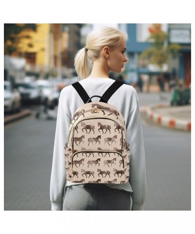 Women Backpack Cute Watercolor Horse Brown Foal Anti-Theft Travel Backpack with Luggage Belt Lightweight Handbag Lady Purse R...