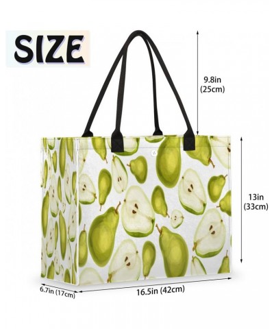 Pears Fruit Pattern Cute Tote Bag with Digital Printing | Multi-Surface Design | Interior Pockets & Exterior Buttons | Ideal ...