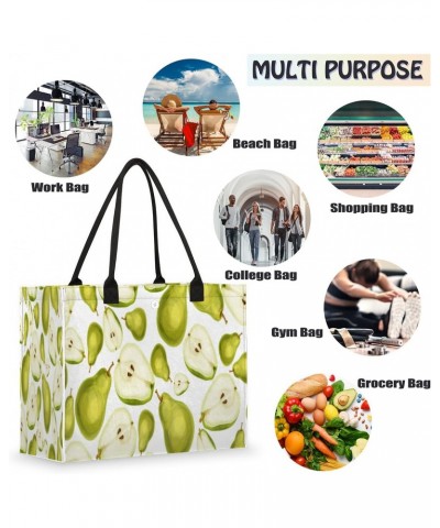 Pears Fruit Pattern Cute Tote Bag with Digital Printing | Multi-Surface Design | Interior Pockets & Exterior Buttons | Ideal ...