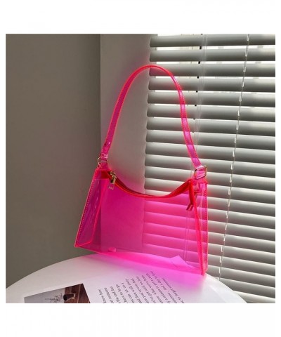 Crossbody Bag for Women,Women Shoulder Bags,Transparent Clear Jelly Handbag Shoulder Bags for Women Elegant Evening Bag Pink ...