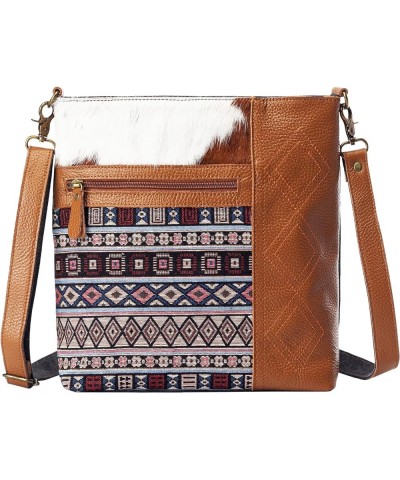 Cowhide & Canvas Crossbody Bags for Women, Western Purses Shoulder Bag Handmade Crossbody Purse Vintage Style S1025 $24.18 Sh...