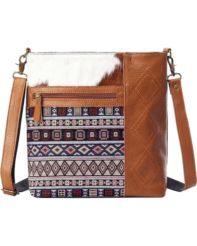 Cowhide & Canvas Crossbody Bags for Women, Western Purses Shoulder Bag Handmade Crossbody Purse Vintage Style S1025 $24.18 Sh...