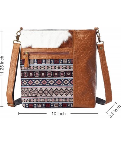 Cowhide & Canvas Crossbody Bags for Women, Western Purses Shoulder Bag Handmade Crossbody Purse Vintage Style S1025 $24.18 Sh...