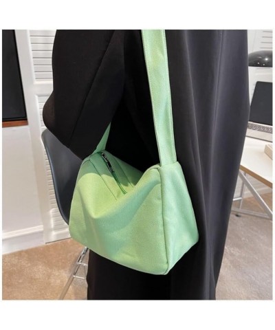 Large-capacity Shoulder Bag Women's Messenger Tote Bag with Zipper Crossbody Bags for Women Solid Color Green $10.51 Totes