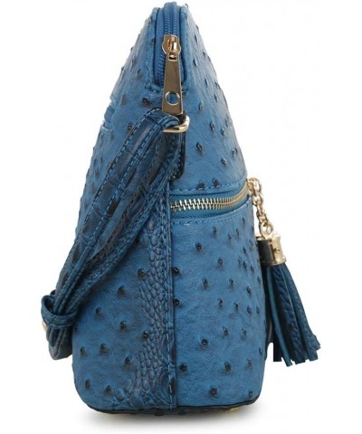 Lightweight Dome Crossbody Bag Shoulder Bag with Animal Skin Pattern | Tassel Zipper Crocodile Peacock $11.98 Crossbody Bags