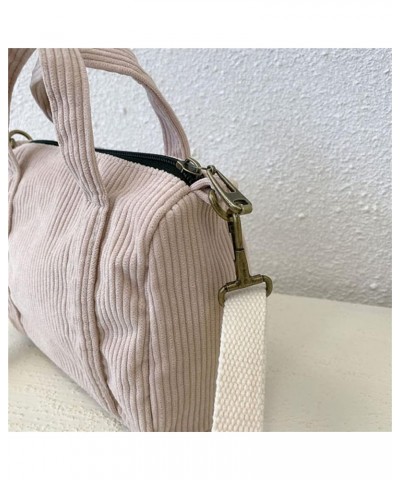 Women's Mini Corduroy Shoulder Bag Ladies Crossbody Handbags Mini Canvas Bag Casual Purse Cloth Pouch for Girl Beige $10.49 S...