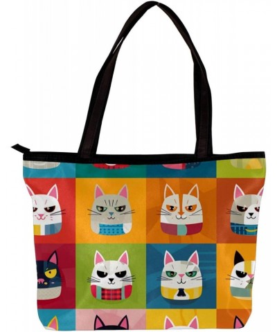 The Tote Bag For Women,Purses For Women,Handbags For Women,Cartoon Dog and Cat Plaid Handbags $10.46 Totes