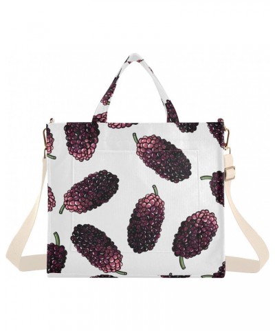 Tote Bag Mulberries on White Background Trendy Corduroy Bag Crossbody Bag with Zipper and Magnetic Clasp $15.04 Totes