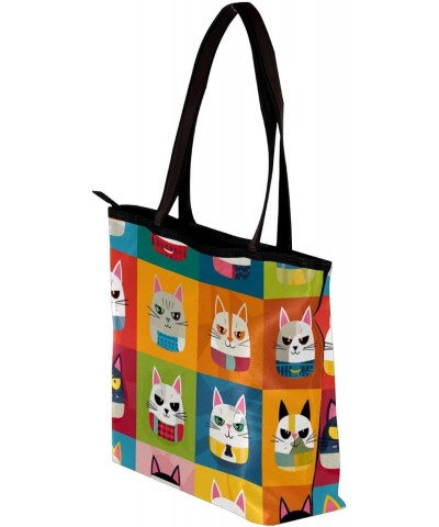 The Tote Bag For Women,Purses For Women,Handbags For Women,Cartoon Dog and Cat Plaid Handbags $10.46 Totes