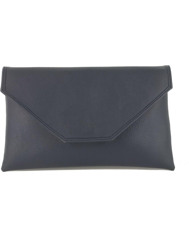 Womens Stylish Clutch Purse Shoulder Bag Faux Leather Dark Navy $18.44 Clutches