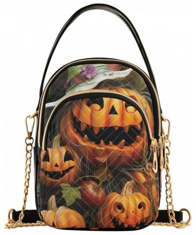 Halloween Icons Womens Handbags Crossbody Handbags for Women Halloween Pumpkins $10.69 Shoulder Bags