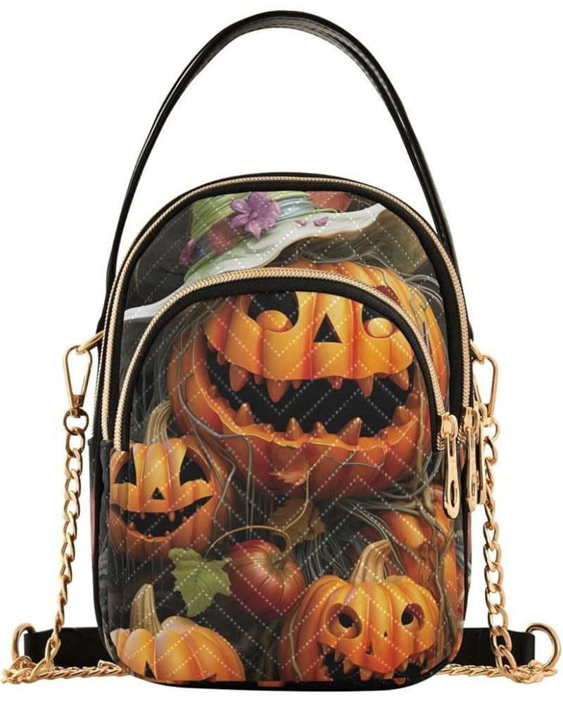 Halloween Icons Womens Handbags Crossbody Handbags for Women Halloween Pumpkins $10.69 Shoulder Bags