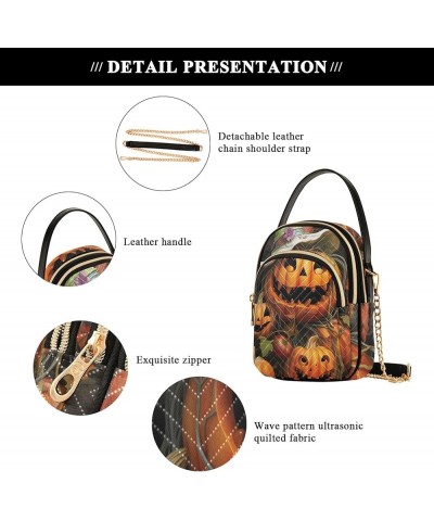 Halloween Icons Womens Handbags Crossbody Handbags for Women Halloween Pumpkins $10.69 Shoulder Bags