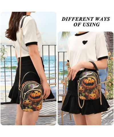 Halloween Icons Womens Handbags Crossbody Handbags for Women Halloween Pumpkins $10.69 Shoulder Bags