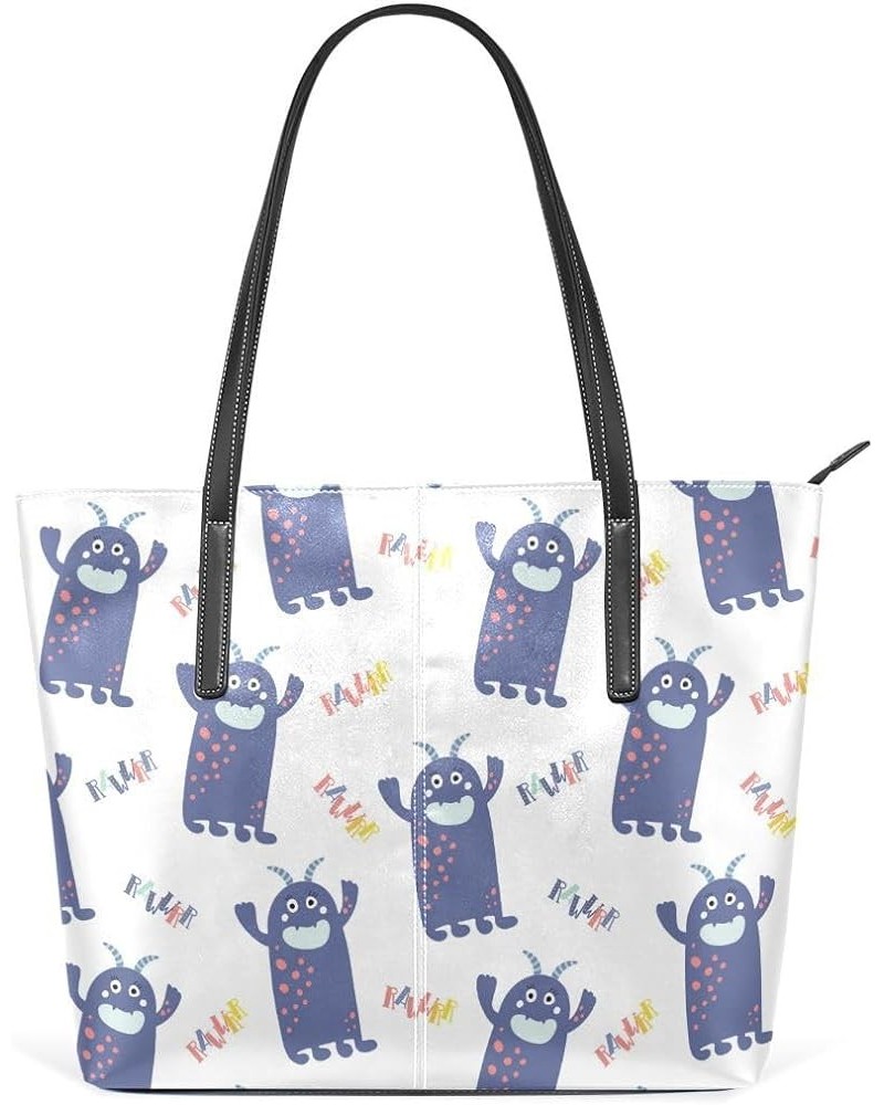 Handbags for Women Tote Bags with 11.08"(L) x 3.54"(W) x 11.02"(W) - Cute Sharks Cutemonsters 3 $25.36 Totes