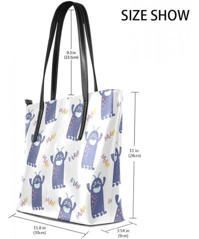 Handbags for Women Tote Bags with 11.08"(L) x 3.54"(W) x 11.02"(W) - Cute Sharks Cutemonsters 3 $25.36 Totes