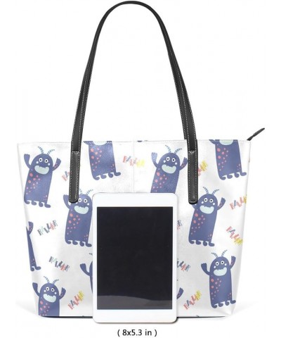 Handbags for Women Tote Bags with 11.08"(L) x 3.54"(W) x 11.02"(W) - Cute Sharks Cutemonsters 3 $25.36 Totes