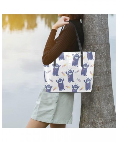 Handbags for Women Tote Bags with 11.08"(L) x 3.54"(W) x 11.02"(W) - Cute Sharks Cutemonsters 3 $25.36 Totes