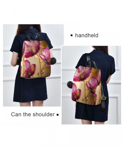 Women Fashion Backpack - Flowers Ink Pink, Anti Theft Casual Daypack Shoulder Bag Purse for Travel Work 15 inches $23.77 Back...