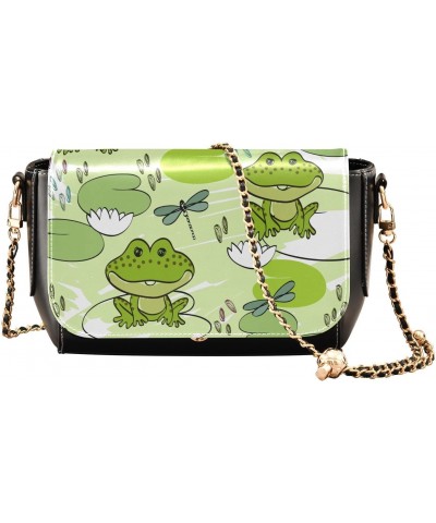 Sweet Frogs Dragonflies Crossbody Bags for Women Purse Leather Shoulder Bag Handbag for Gifts Daily Work $20.79 Shoulder Bags