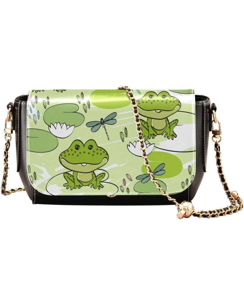 Sweet Frogs Dragonflies Crossbody Bags for Women Purse Leather Shoulder Bag Handbag for Gifts Daily Work $20.79 Shoulder Bags