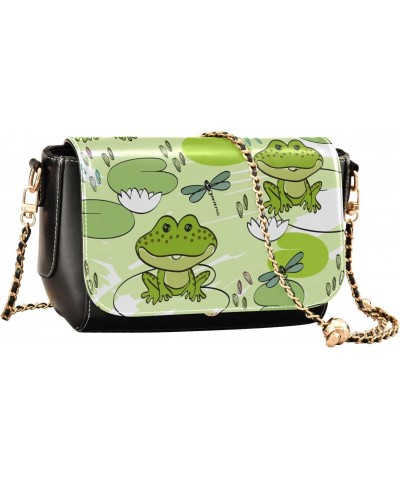 Sweet Frogs Dragonflies Crossbody Bags for Women Purse Leather Shoulder Bag Handbag for Gifts Daily Work $20.79 Shoulder Bags