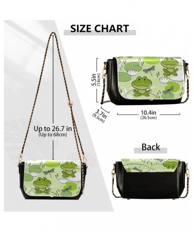 Sweet Frogs Dragonflies Crossbody Bags for Women Purse Leather Shoulder Bag Handbag for Gifts Daily Work $20.79 Shoulder Bags