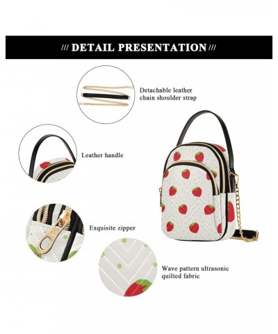 Cute Strawberries White Crossbody Bags for Women Cross Body Purse Travel Purse with Chain Strap for Carry on $10.92 Crossbody...