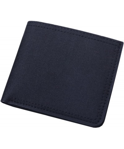 7plus Phone Case Wallet Fashion Coin ID Short Wallet Solid Color Neutral Men Canvas Open Purse Wallet 0-Black $8.41 Wallets