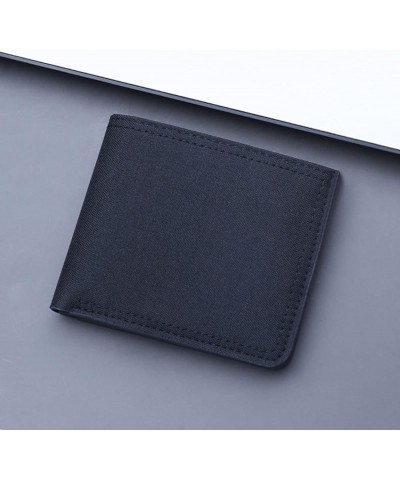 7plus Phone Case Wallet Fashion Coin ID Short Wallet Solid Color Neutral Men Canvas Open Purse Wallet 0-Black $8.41 Wallets