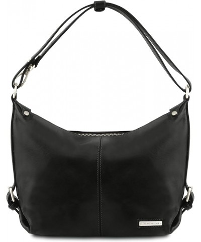 Sabrina - Leather hobo bag - TL141479 (Dark Brown) Black $71.20 Hobo Bags