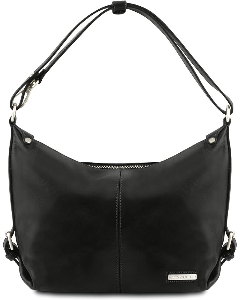 Sabrina - Leather hobo bag - TL141479 (Dark Brown) Black $71.20 Hobo Bags