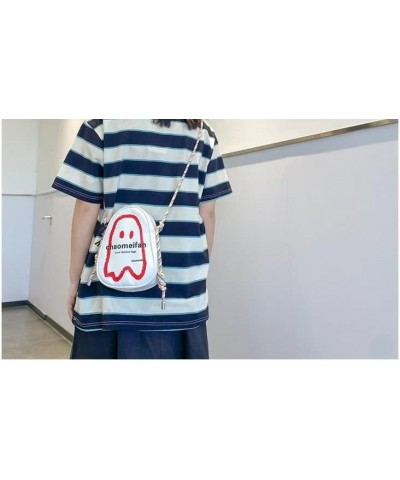 Cute Multi Colored Ghost Crossbody Shoulder Bag for Women White $12.53 Shoulder Bags