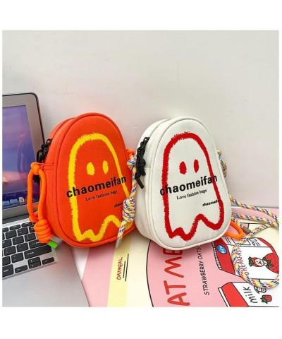 Cute Multi Colored Ghost Crossbody Shoulder Bag for Women White $12.53 Shoulder Bags