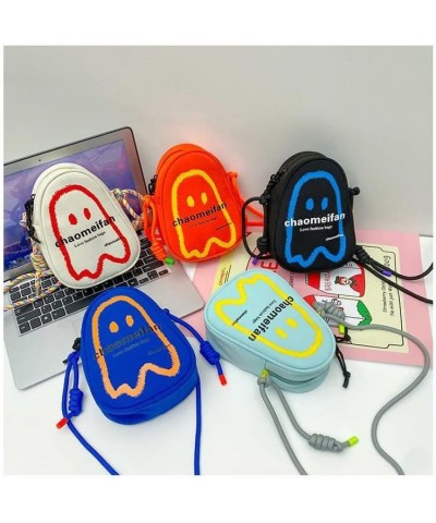 Cute Multi Colored Ghost Crossbody Shoulder Bag for Women White $12.53 Shoulder Bags