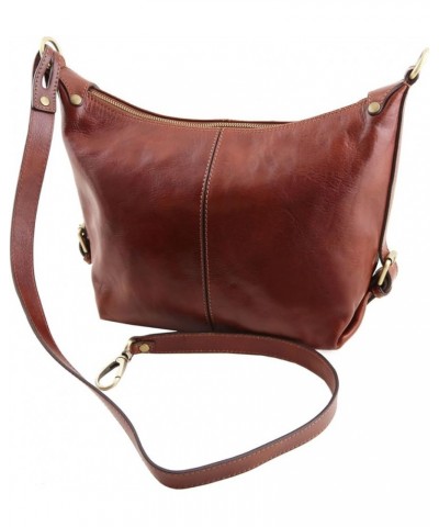 Sabrina - Leather hobo bag - TL141479 (Dark Brown) Black $71.20 Hobo Bags