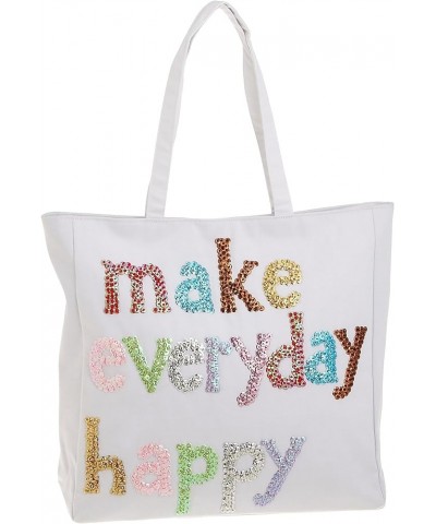 Make Everyday Happy LE CABAS Tote Bag White & Multicolor $49.96 Shoulder Bags