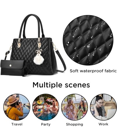 Womens Leather Handbags Purses Top-handle Totes Satchel Shoulder Bag for Ladies with Pompon Large White $14.85 Handbags