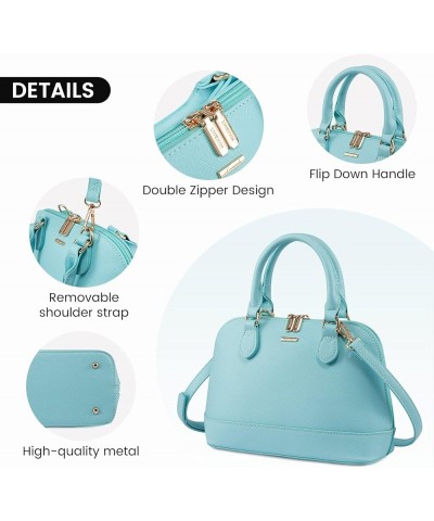 Small Crossbody Bags for Women Classic Double Zip Top Handle Dome Satchel Bag Shoulder Purse Blue-green $13.12 Satchels