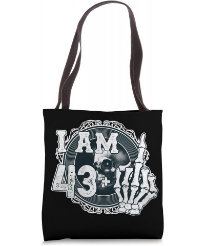 I'm 43 plus 1 middle finger Skull funny 44th birthday Tote Bag $14.68 Totes