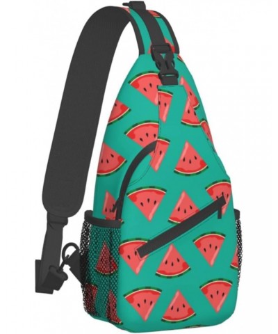 Watermelon Pattern Sling Bag Crossbody Sling Backpack Shoulder Bag Outdoor Travel Hiking Daypack for Men Women $15.36 Crossbo...