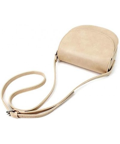 Women Crossbody Shoulder Bag Satchel Purse Travel Daily Leather Saddle Bag Beige $16.37 Satchels